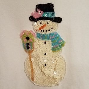 Quacker Factory 3x Sequin Snowman Tee